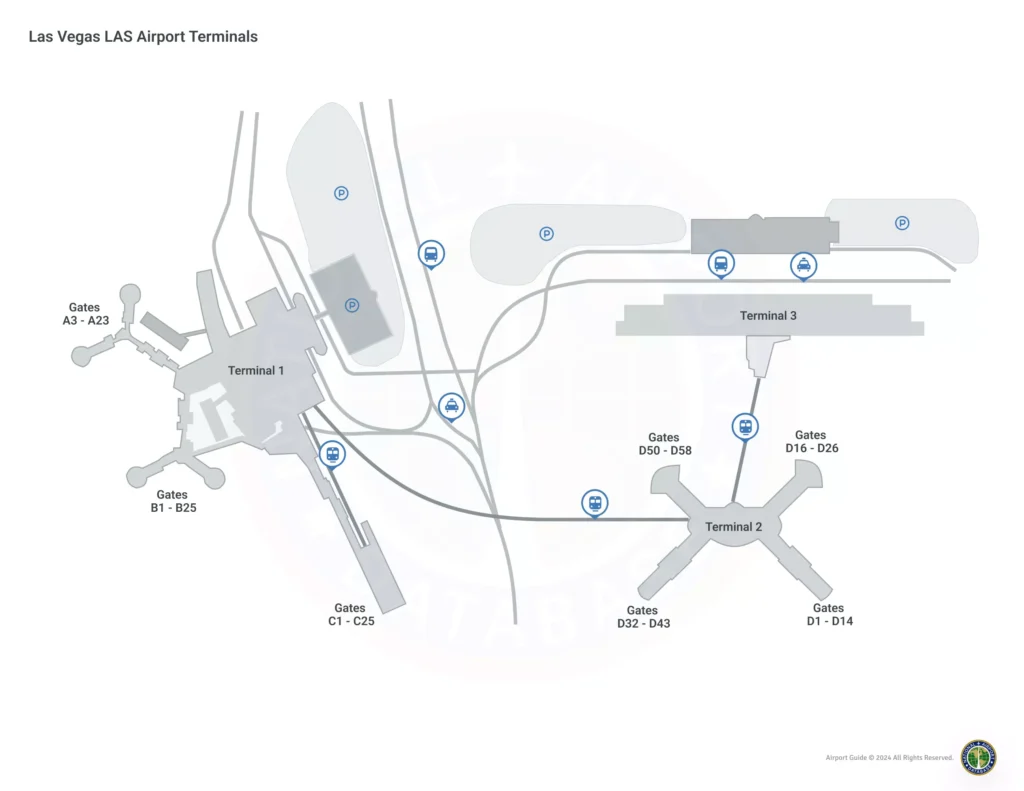 las vegas international airport (las) map